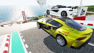 Big High Ramp Jumps with Expensive Sports Lux Cars Crashes #5    BeamNG Drive