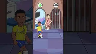 POV Messi Choose The Right Item To Help Ronaldo Who Has A Hurt Leg #football #animation