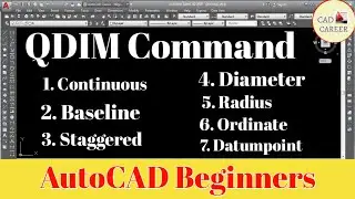 How to use Quick dimension command in AutoCAD | Quick Dimension Command in Autocad | CAD CAREER