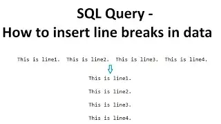 SQL Query | How to insert line breaks in data | Carriage return | Line feed