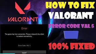 The game has lost connection - Valorant error code VAL 5