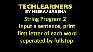java program to Input a sentence and print first letter of each word separated by full stop