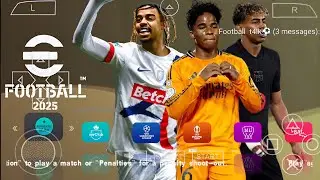 eFootball PES 2025 PPSSPP Android Offline Full Update UCL & Leagues Kits 24/25 Season 4K Graphics
